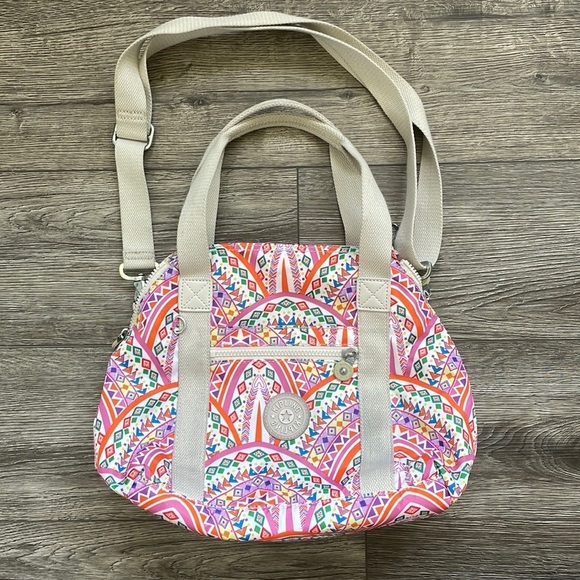 Kipling Handbags - Kipling | Jumping for Joy Art U Expandable Shoulder Travel Bag White Pink